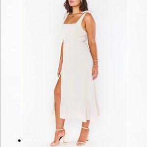 Show Me Your MuMu Claire Midi Dress in Show Me the Ring Crisp - LIKE NEW!